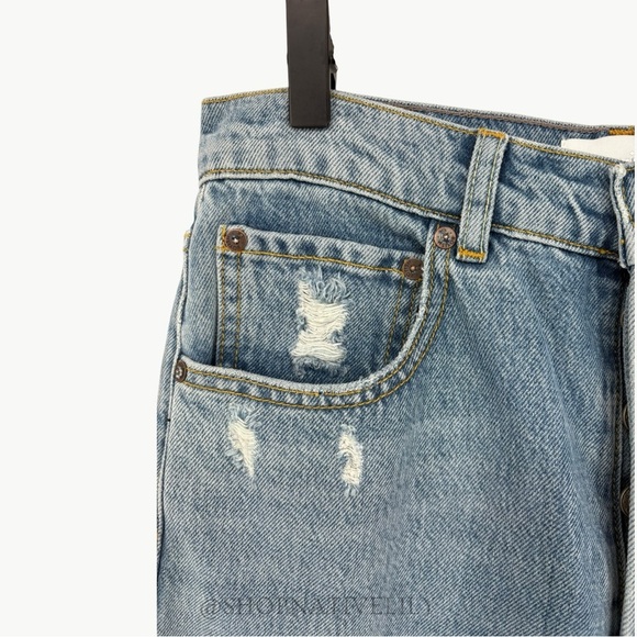 NWT BOYISH Toby High Rise Relaxed Fit Distressed Jeans | Sz 27 | Medium Indigo - Picture 10 of 14